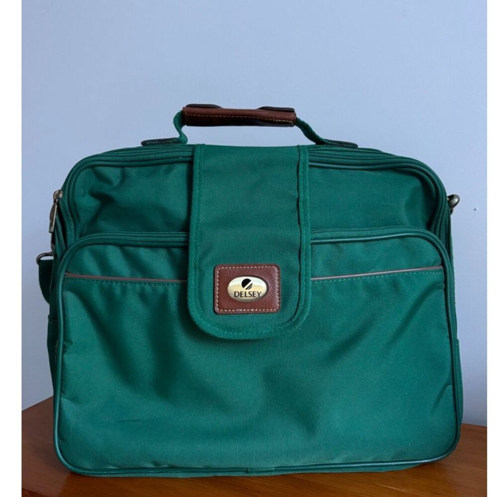 Vintage Green Delsey Messenger Bag